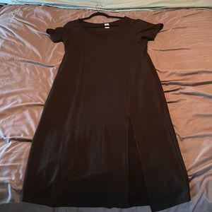 Black size L Smash + Tess dress - scoop neck with front slit - midi length